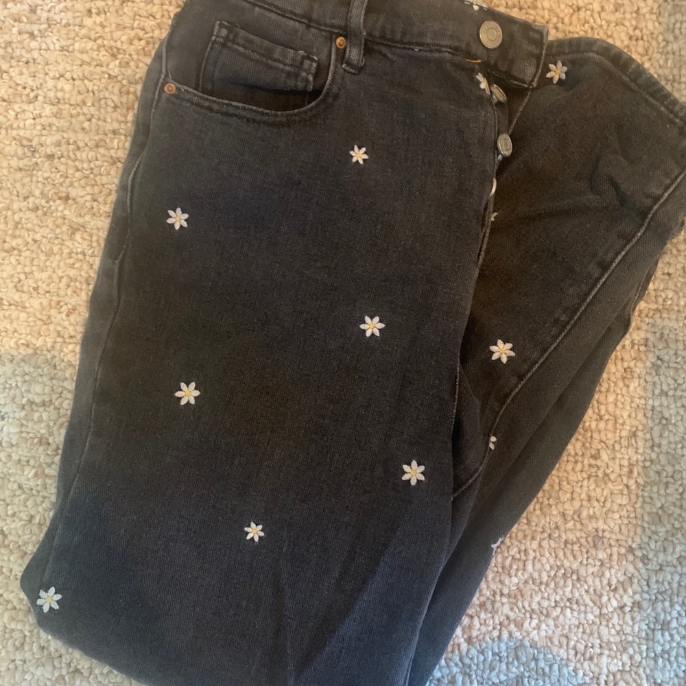 PACSUN black floral mom jeans